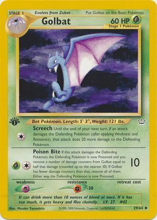 Golbat 29 64 Uncommon 1st Edition Neo Revelation 1st Edition Singles Golbat 29 64 Uncommon 1st Edition Neo Revelation 1st Edition Singles