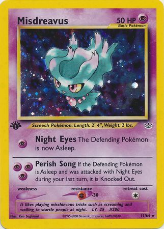 Hot Pokemon Misdreavus 1st Edition Holo