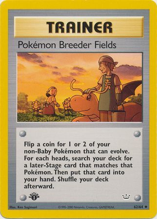Pokemon Breeder Fields 62 64 Uncommon 1st Edition Neo Revelation 1st Edition Singles Pokemon Breeder Fields 62 64 Uncommon 1st Edition Neo Revelation 1st Edition Singles