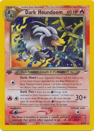 Dark Houndoom 7 105 Holo 1st Edition Neo Destiny 1st Edition Singles Dark Houndoom 7 105 Holo 1st Edition Neo Destiny 1st Edition Singles
