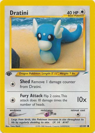 Dratini Neo Destiny 1st Edition Pokemon Trollandtoad