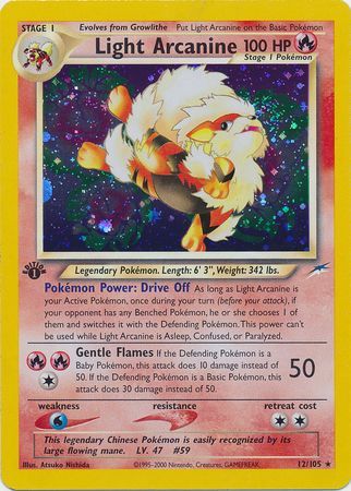 Light Arcanine 12 105 Holo 1st Edition Neo Destiny 1st Edition Singles Light Arcanine 12 105 Holo 1st Edition Neo Destiny 1st Edition Singles