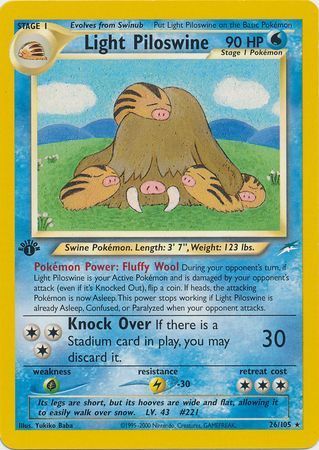 Light Piloswine 26 105 Rare 1st Edition Neo Destiny 1st Edition Singles Light Piloswine 26 105 Rare 1st Edition Neo Destiny 1st Edition Singles