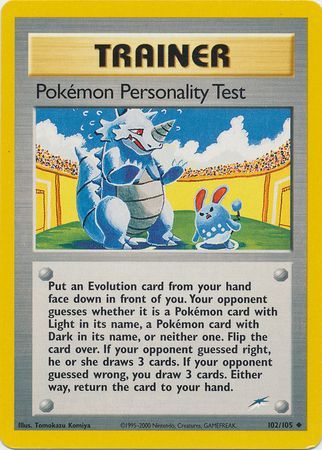 Pokemon Personality Test 102 105 Uncommon 1st Edition Pokemon Personality Test 102 105 Uncommon 1st Edition