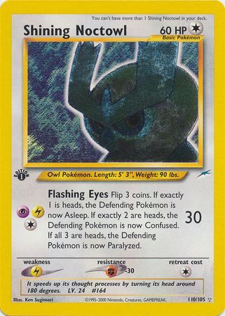 Shining Noctowl Triple Star 110 105 Holo 1st Edition Neo Destiny 1st Edition Singles Shining Noctowl Triple Star 110 105 Holo 1st Edition Neo Destiny 1st Edition Singles