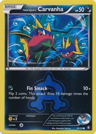 Team Aqua s Carvanha 20 34 Common Reverse Holo Team Aqua s Carvanha 20 34 Common Reverse Holo