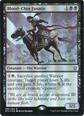 Blood Chin Fanatic 088 264 DTK Pre Release Foil Promo Magic The Gathering Promo Cards Blood Chin Fanatic 088 264 DTK Pre Release Foil Promo Magic The Gathering Promo Cards
