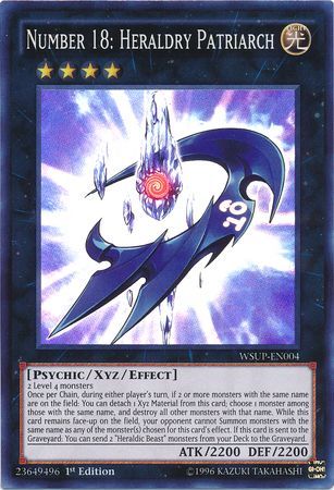 Number 18 Heraldry Patriarch WSUP EN004 Super Rare 1st Edition YuGiOh World Superstars 1st Edition Singles Number 18 Heraldry Patriarch WSUP EN004 Super Rare 1st Edition YuGiOh World Superstars 1st Edition Singles