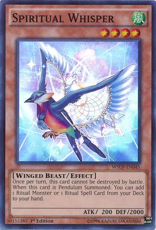 Spiritual Whisper WSUP EN045 Super Rare 1st Edition YuGiOh World Superstars 1st Edition Singles Spiritual Whisper WSUP EN045 Super Rare 1st Edition YuGiOh World Superstars 1st Edition Singles