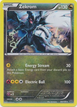 ZEKROM - 64/108 - XY Roaring Skies - Reverse Holo - Pokemon Card - NM