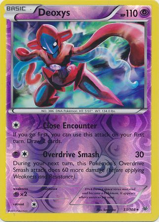 Deoxys 33/108 Holo Rare - Pokemon XY Roaring Skies Card – poke-order