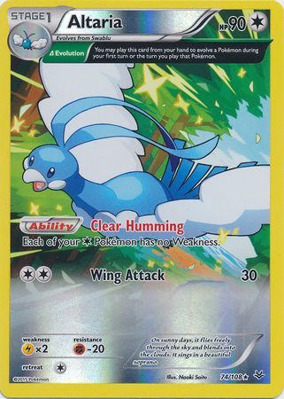 Altaria reverse-xy6 roaring skies French designer card pokemon 74/108 