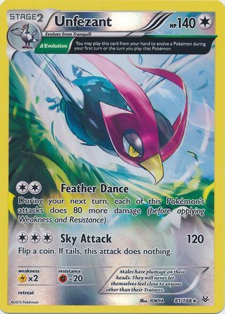 Unfezant 81 108 Rare Reverse Holo XY Roaring Skies Reverse Holo Singles Unfezant 81 108 Rare Reverse Holo XY Roaring Skies Reverse Holo Singles