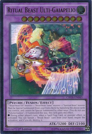Ultimate Rare Ritual Beast Ulti Gaiapelio CROS EN045 1st Edition Ultimate Rare Ritual Beast Ulti Gaiapelio CROS EN045 1st Edition