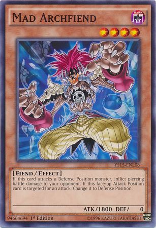 Mad Archfiend YS15 ENL08 Common 1st Edition Starter Deck Dark Legion Saber Force Mad Archfiend YS15 ENL08 Common 1st Edition Starter Deck Dark Legion Saber Force