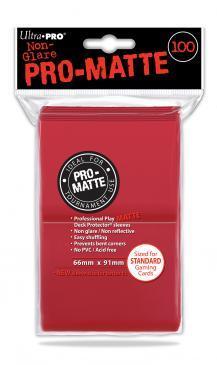 Ultra Pro PRO Matte Red 100ct Standard Sized Sleeves UP84516 Sleeves Ultra Pro PRO Matte Red 100ct Standard Sized Sleeves UP84516 Sleeves