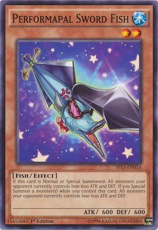 Performapal Sword Fish SP15 EN014 Common 1st Edition Star Pack ARC V Singles Performapal Sword Fish SP15 EN014 Common 1st Edition Star Pack ARC V Singles