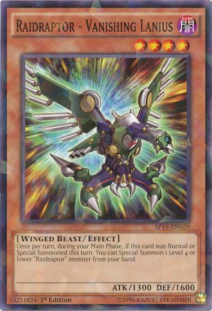 Raidraptor Vanishing Lanius SP15 EN029 Shatterfoil Rare 1st Edition Raidraptor Vanishing Lanius SP15 EN029 Shatterfoil Rare 1st Edition