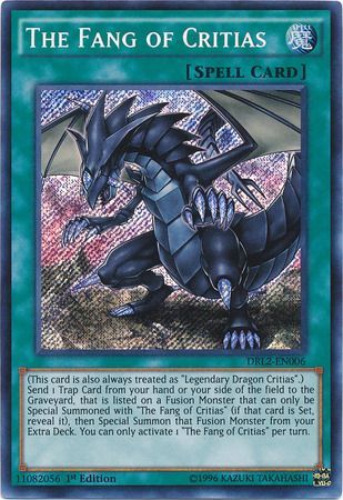 The Fang of Critias DRL2 EN006 Secret Rare 1st Edition The Fang of Critias DRL2 EN006 Secret Rare 1st Edition