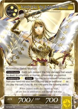 Jeanne d Arc the Awakening Purity TAT 006 Super Rare Foil Force of Will The Castle of Heaven and The Two Towers Singles Jeanne d Arc the Awakening Purity TAT 006 Super Rare Foil Force of Will The Castle of Heaven and The Two Towers Singles