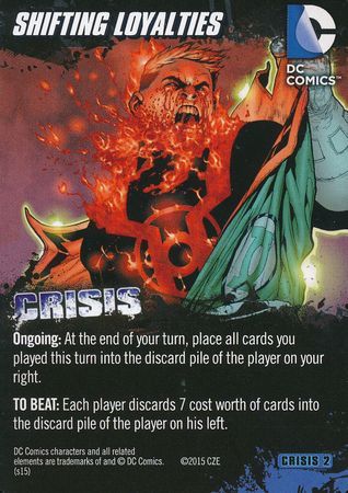 Shifting Loyalties DC Deck Building Game Crisis 2 Shifting Loyalties DC Deck Building Game Crisis 2