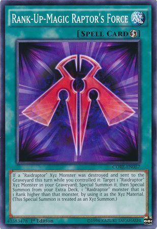 Rank Up Magic Raptor s Force CORE EN057 Common 1st Edition Rank Up Magic Raptor s Force CORE EN057 Common 1st Edition