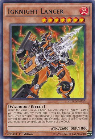 Igknight Lancer CORE EN032 Rare 1st Edition Igknight Lancer CORE EN032 Rare 1st Edition