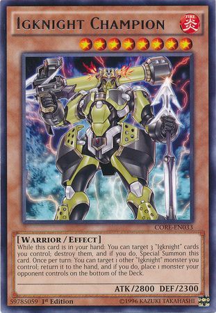 Igknight Champion CORE EN033 Rare 1st Edition Igknight Champion CORE EN033 Rare 1st Edition