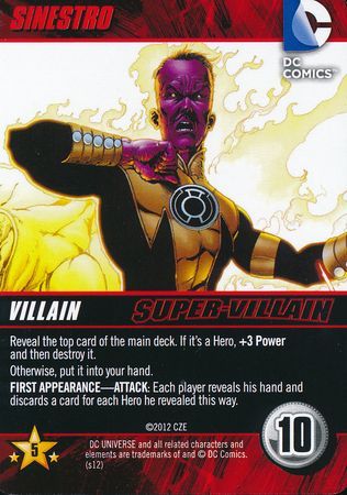 Sinestro DC Deck Building Game 2012 2012 Sinestro DC Deck Building Game 2012 2012