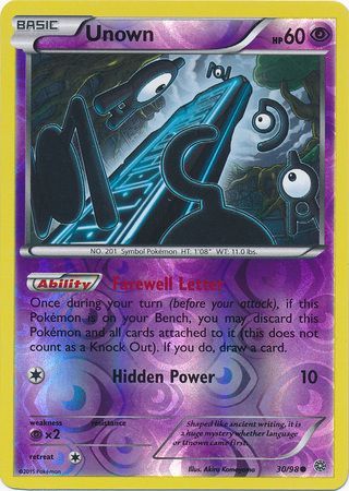 Pokémon Card Unown Letter K Pokemon Trading Card Game