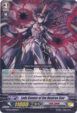 Lady Gunner of the Neutron Star G BT03 082EN Common C Lady Gunner of the Neutron Star G BT03 082EN Common C