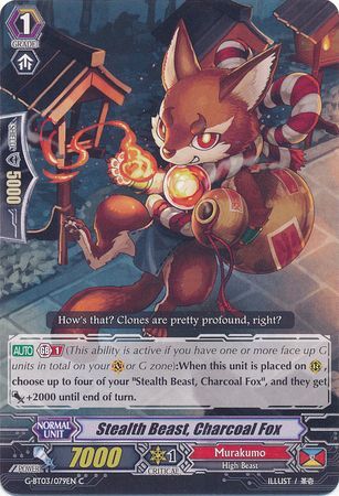 Stealth Beast Charcoal Fox G BT03 079EN Common C G Booster Set 3 Sovereign Star Dragon Singles Stealth Beast Charcoal Fox G BT03 079EN Common C G Booster Set 3 Sovereign Star Dragon Singles