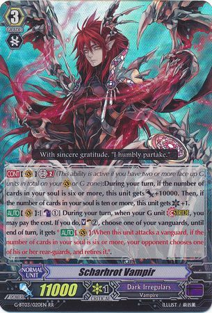 Scharhrot Vampir G BT03 020EN Double Rare RR Scharhrot Vampir G BT03 020EN Double Rare RR