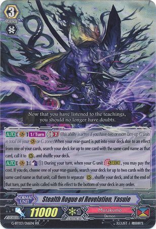 Stealth Rogue of Revelation Yasuie G BT03 016EN Double Rare RR Stealth Rogue of Revelation Yasuie G BT03 016EN Double Rare RR