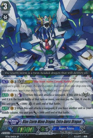 Blue Storm Wave Dragon Tetra burst Dragon BT16 S14EN Special Parallel SP Vol 16 Legion of Dragons Blades Ver E Singles Blue Storm Wave Dragon Tetra burst Dragon BT16 S14EN Special Parallel SP Vol 16 Legion of Dragons Blades Ver E Singles