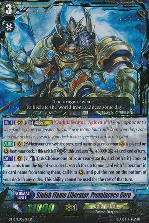 Bluish Flame Liberator Prominence Core BT16 L05EN Legion Rare LR Bluish Flame Liberator Prominence Core BT16 L05EN Legion Rare LR