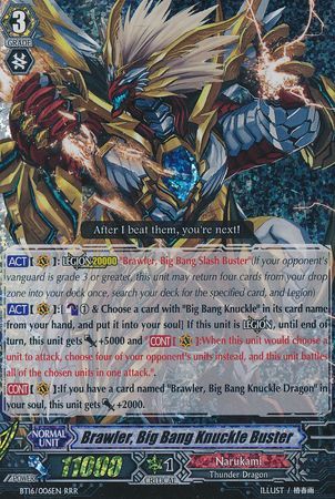 Brawler Big Bang Knuckle Buster BT16 006EN Triple Rare RRR Brawler Big Bang Knuckle Buster BT16 006EN Triple Rare RRR
