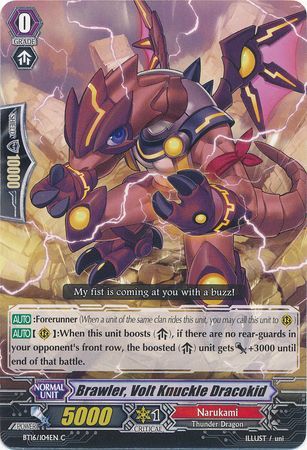 Brawler Volt Knuckle Dracokid BT16 104EN Common C Vol 16 Legion of Dragons Blades Ver E Singles Brawler Volt Knuckle Dracokid BT16 104EN Common C Vol 16 Legion of Dragons Blades Ver E Singles