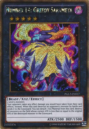 Number 14 Greedy Sarameya PGL2 EN017 Gold Secret Rare Unlimited Number 14 Greedy Sarameya PGL2 EN017 Gold Secret Rare Unlimited