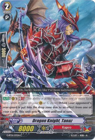 Dragon Knight Tanaz G BT01 071EN Common C G Booster Set 1 Generation Stride Singles Dragon Knight Tanaz G BT01 071EN Common C G Booster Set 1 Generation Stride Singles