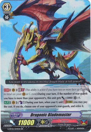Dragonic Blademaster G BT01 014EN Double Rare RR Dragonic Blademaster G BT01 014EN Double Rare RR