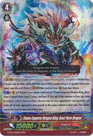 Flame Emperor Dragon King Root Flare Dragon G BT01 005EN Triple Rare RRR Flame Emperor Dragon King Root Flare Dragon G BT01 005EN Triple Rare RRR