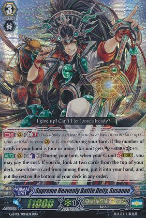 Supreme Heavenly Battle Deity Susanoo G BT01 004EN Triple Rare RRR G Booster Set 1 Generation Stride Singles Supreme Heavenly Battle Deity Susanoo G BT01 004EN Triple Rare RRR G Booster Set 1 Generation Stride Singles