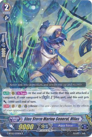 Blue Storm Marine General Milos G BT02 030EN Rare R Blue Storm Marine General Milos G BT02 030EN Rare R