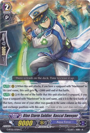 Blue Storm Soldier Rascal Sweeper G BT02 071EN Common C Blue Storm Soldier Rascal Sweeper G BT02 071EN Common C