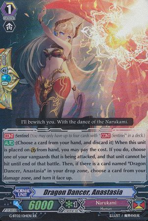Dragon Dancer Anastasia G BT02 014EN Double Rare RR Dragon Dancer Anastasia G BT02 014EN Double Rare RR