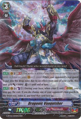 Dragonic Vanquisher G BT02 004EN Triple Rare RRR Dragonic Vanquisher G BT02 004EN Triple Rare RRR
