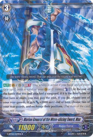 Marine General of the Wave slicing Sword Max G BT02 029EN Rare R G Booster Set 2 Soaring Ascent of Gale Blossom Singles Marine General of the Wave slicing Sword Max G BT02 029EN Rare R G Booster Set 2 Soaring Ascent of Gale Blossom Singles