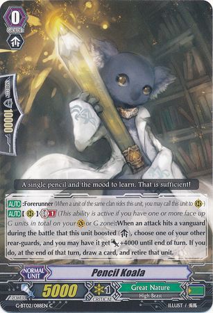 Pencil Koala G BT02 088EN Common C G Booster Set 2 Soaring Ascent of Gale Blossom Singles Pencil Koala G BT02 088EN Common C G Booster Set 2 Soaring Ascent of Gale Blossom Singles
