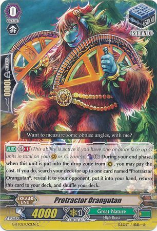 Protractor Orangutan G BT02 092EN Common C G Booster Set 2 Soaring Ascent of Gale Blossom Singles Protractor Orangutan G BT02 092EN Common C G Booster Set 2 Soaring Ascent of Gale Blossom Singles